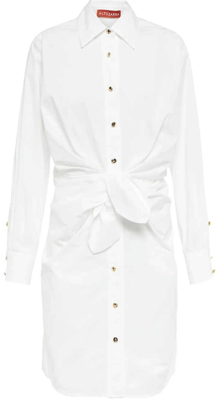 Cotton-blend shirt dress