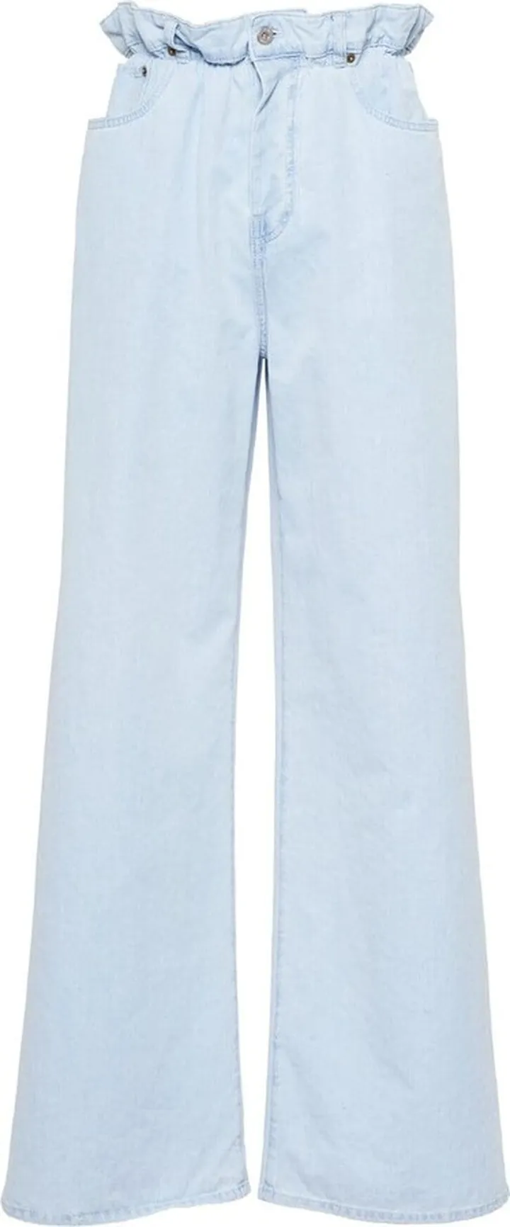 Ruffled Wide-Leg Jeans