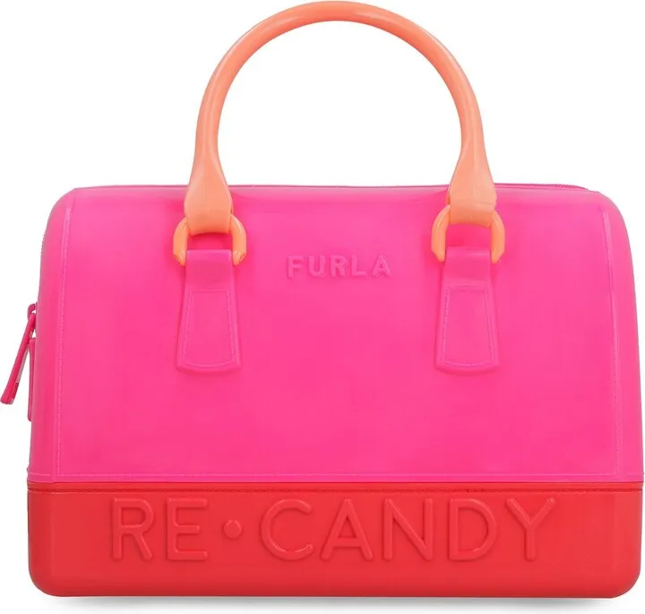 Furla Candy Logo Embossed Color-Block Tote Bag