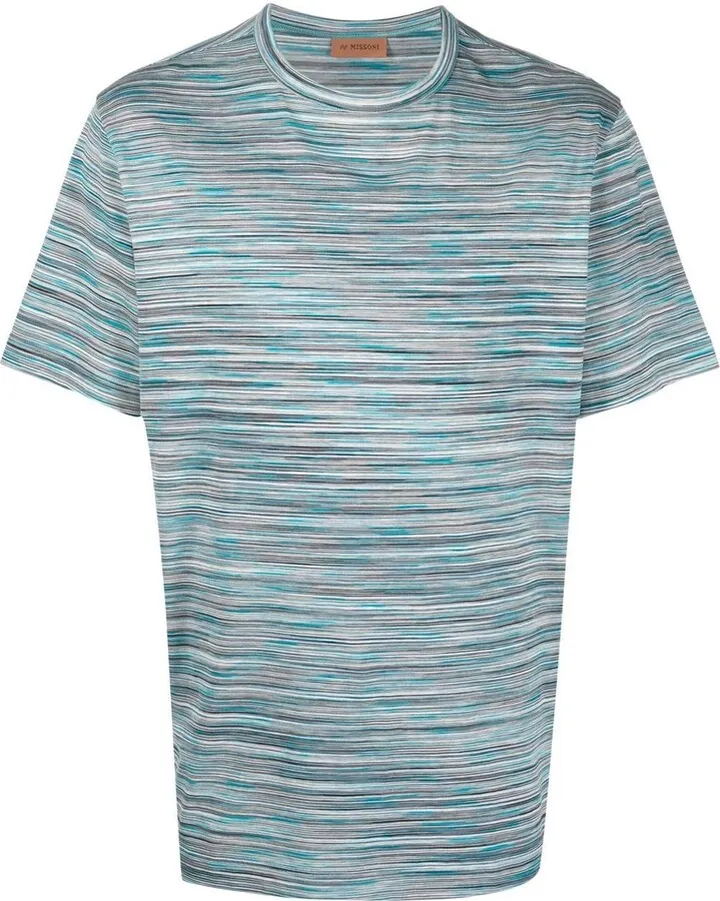 geometric-stripe short-sleeve T-shirt