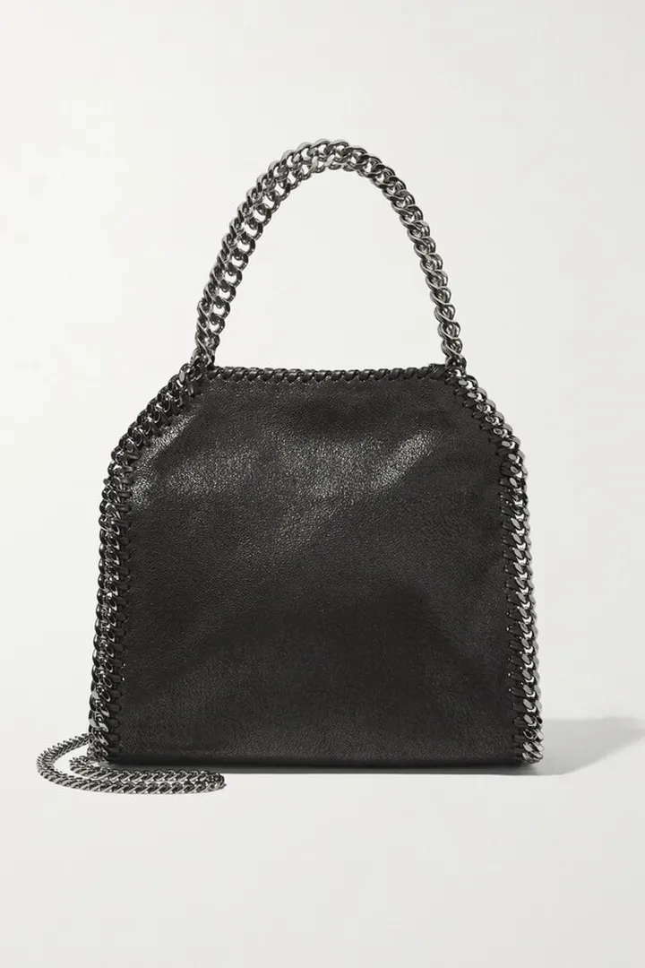 Stella McCartney - The Falabella Mini Faux Brushed-leather Shoulder Bag - Black