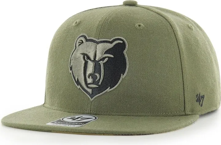 Men's '47 Brand Olive Memphis Grizzlies Ballpark Camo Captain Snapback Hat