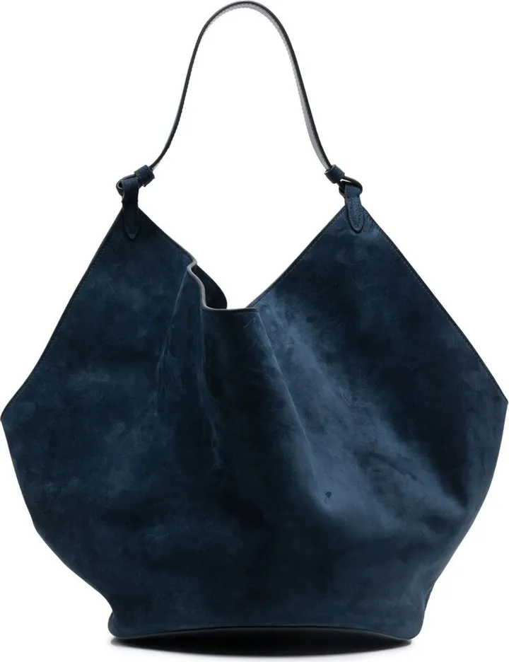 Blue Lotus Medium Suede Tote Bag