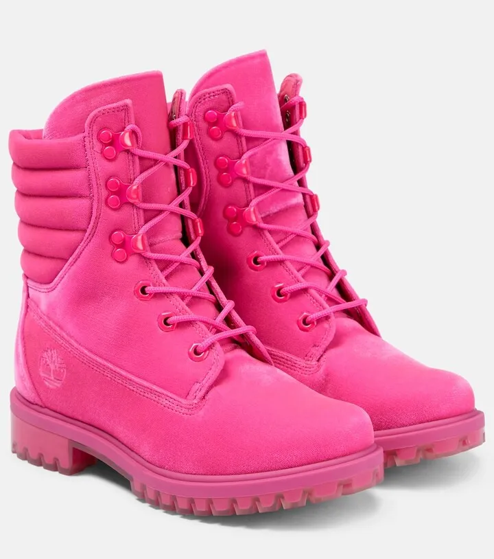 x Timberland® velvet lace-up boots
