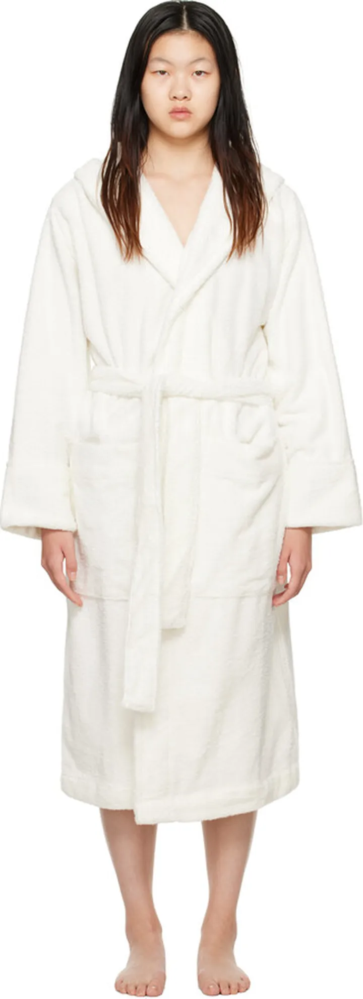 Tekla White Oversized Hooded Bathrobe