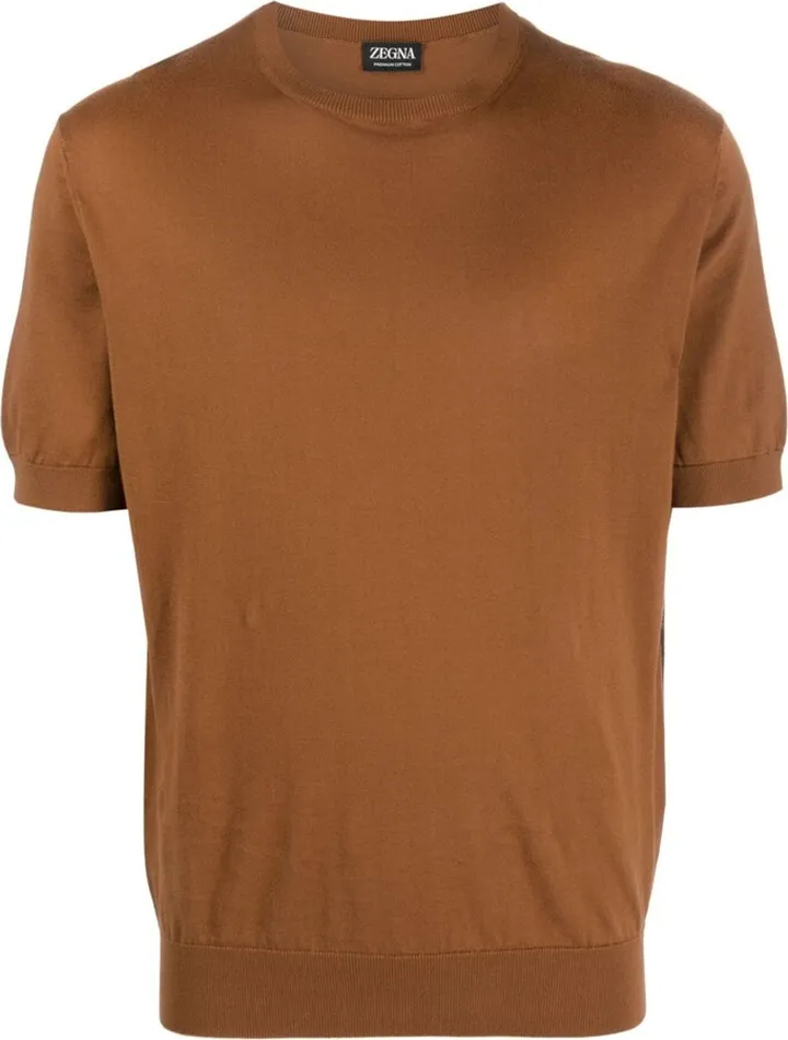 fine-knit short-sleeve T-shirt
