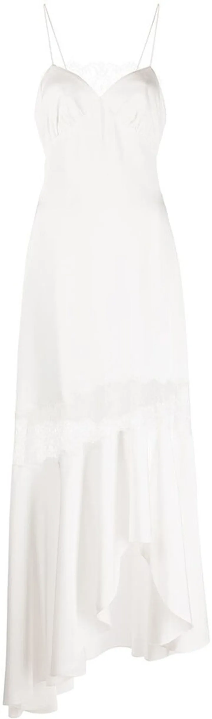 Candace lace-panels asymmetric slip dress