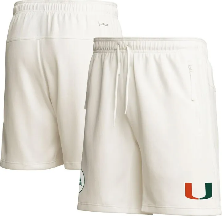 Men's adidas Cream Miami Hurricanes Zero Dye Aeroready Shorts