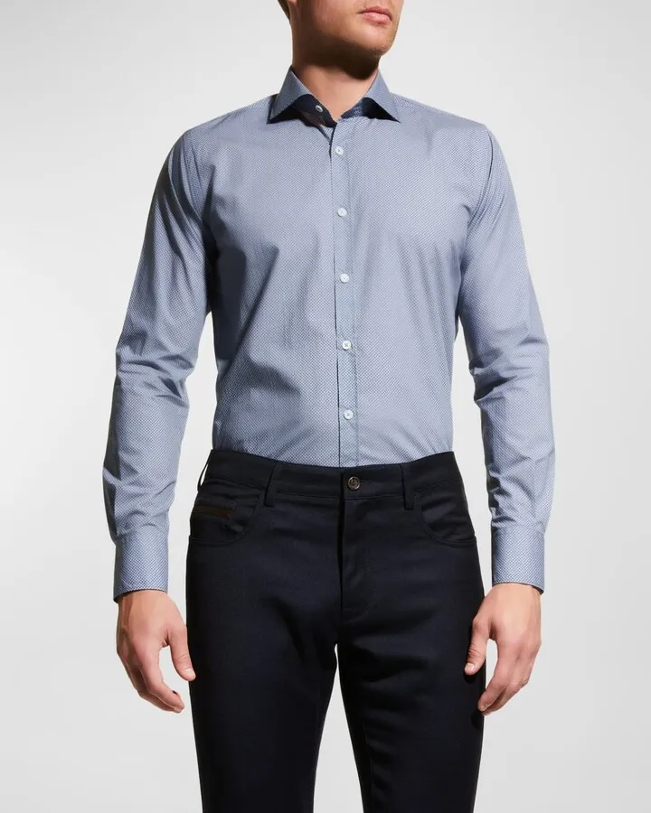Men's Micro-Printed Dress Shirt