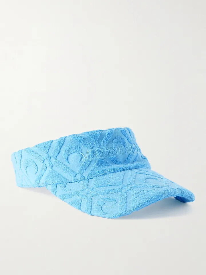 Cotton-Blend Terry Jacquard Cap