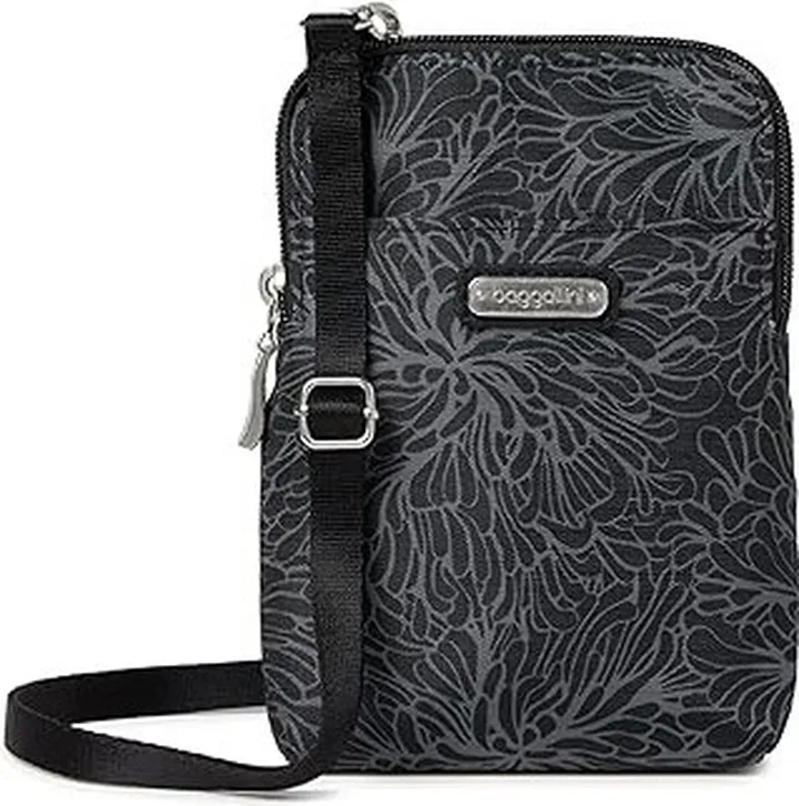 Baggallini Take Two RFID Bryant Crossbody (Midnight Blossom) Handbags