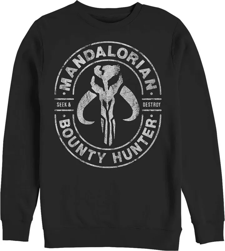 Men's Star Wars The Mandalorian Seek & Destroy Stamp Sweatshirt - Black - X Large