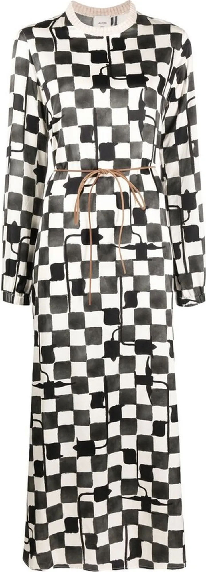 Check-Print Dress