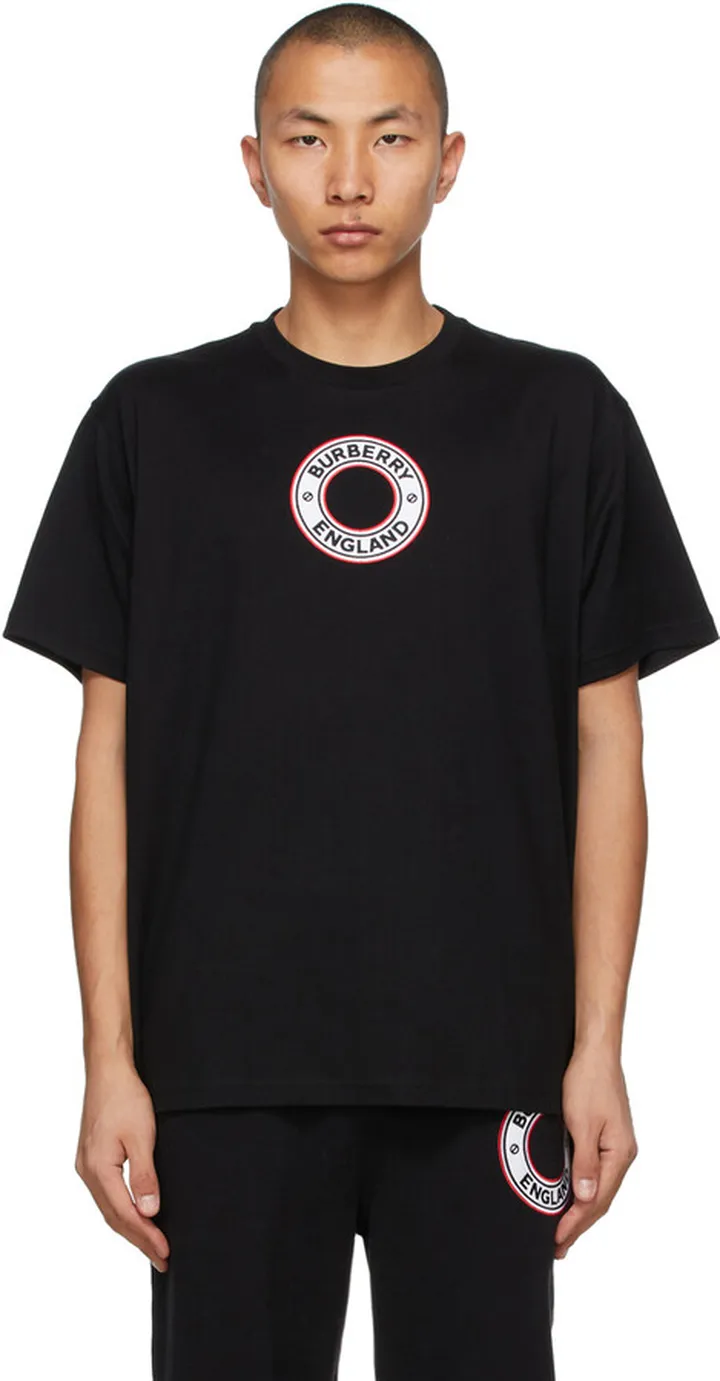Burberry Black Archway Embroidery Circle Logo T-Shirt