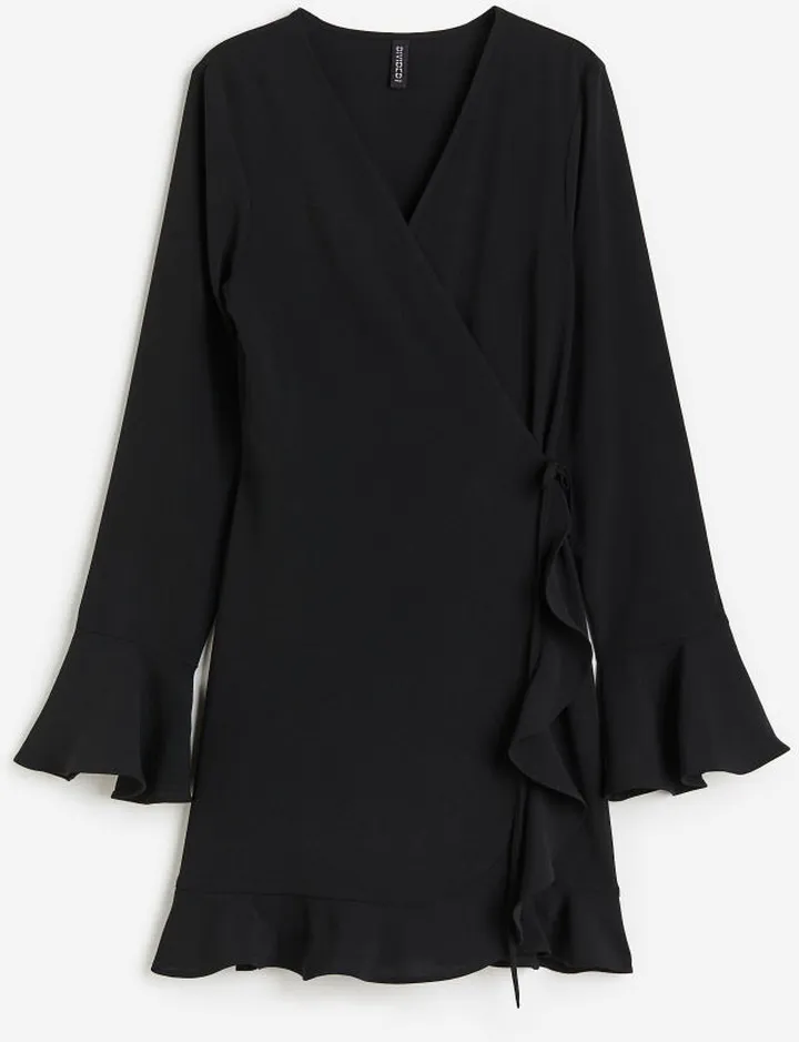 Flounce-trimmed Wrap Dress