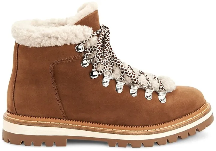 Hadlee Suede-Shearling Hiking Boots