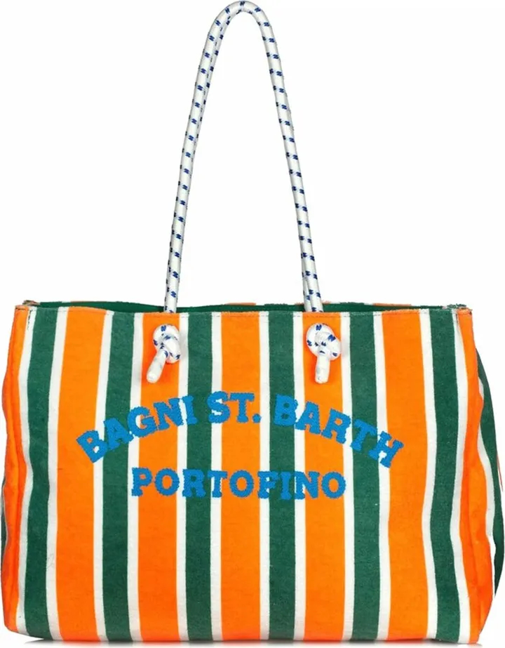 Sponge Striped Bag With Embroidery