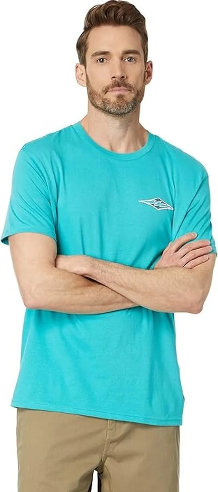Billabong Crayon Wave Short Sleeve Tee (Dark Mint) Men's Clothing