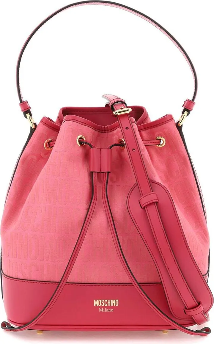 Moschino Bucekt Bag With Jacquard Logo