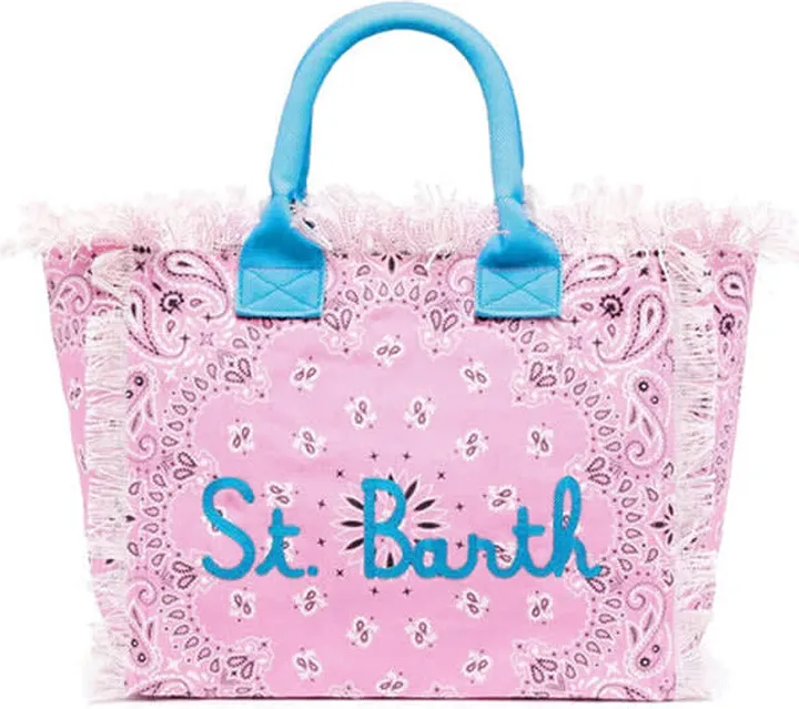 Vanity Canvas Shoulder Bag With Bandanna Print