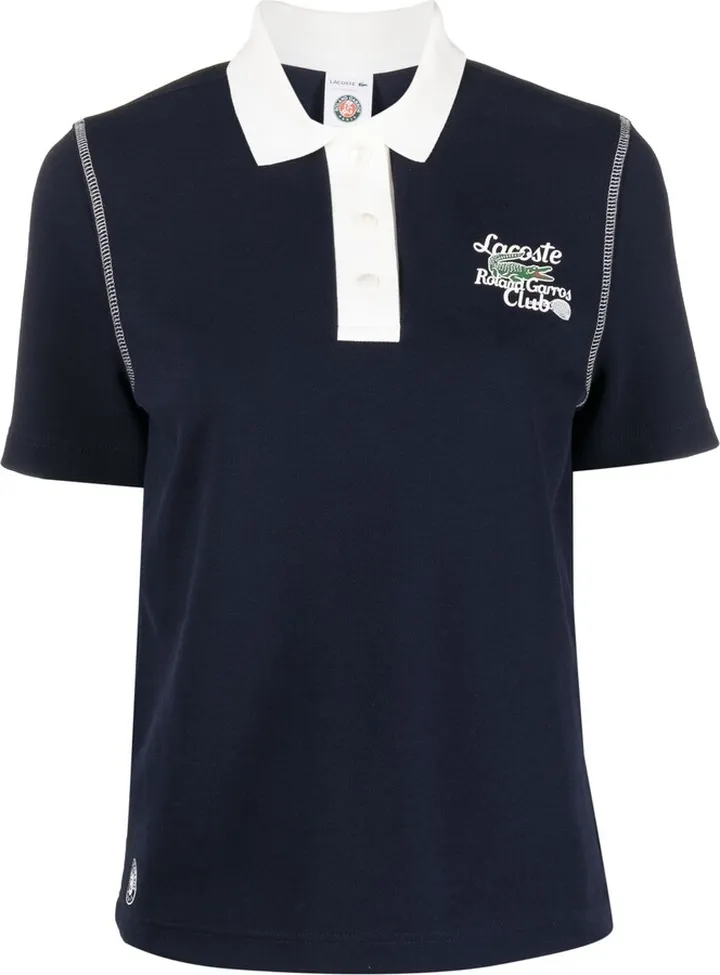 Logo-Print Contrasting-Collar Polo Shirt