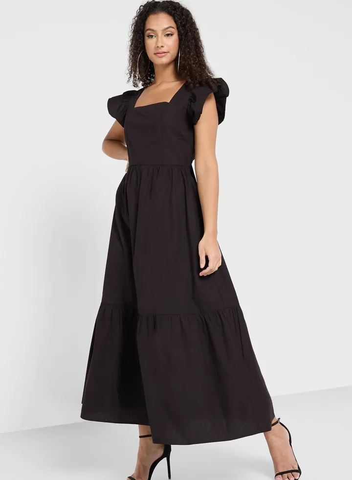 Ruffle Sleeve Tiered Dress