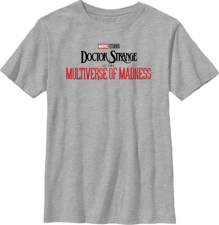 Boy's Marvel Doctor Strange in the Multiverse of Madness Main Logo T-Shirt - Athletic Heather - X Large