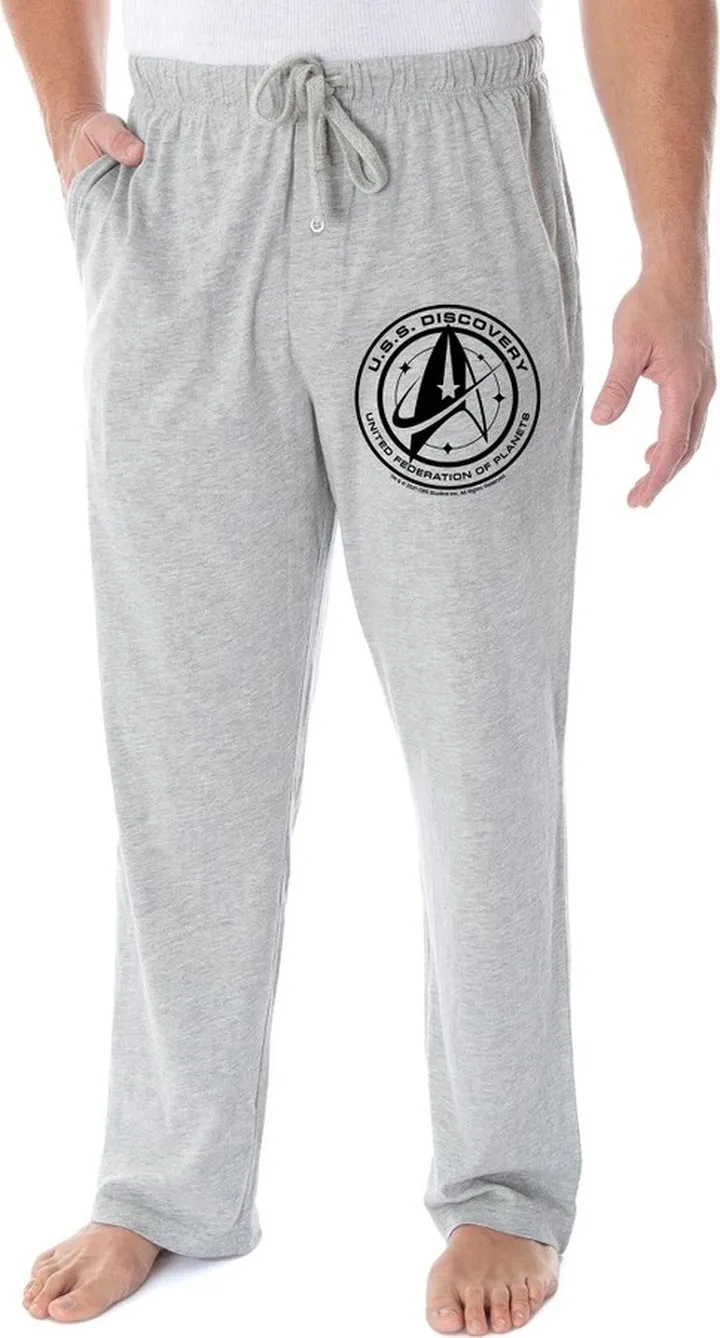 Star Trek Men's U.S.S Discovery United Federation Of Planets Pajama Pants (3XL) Grey