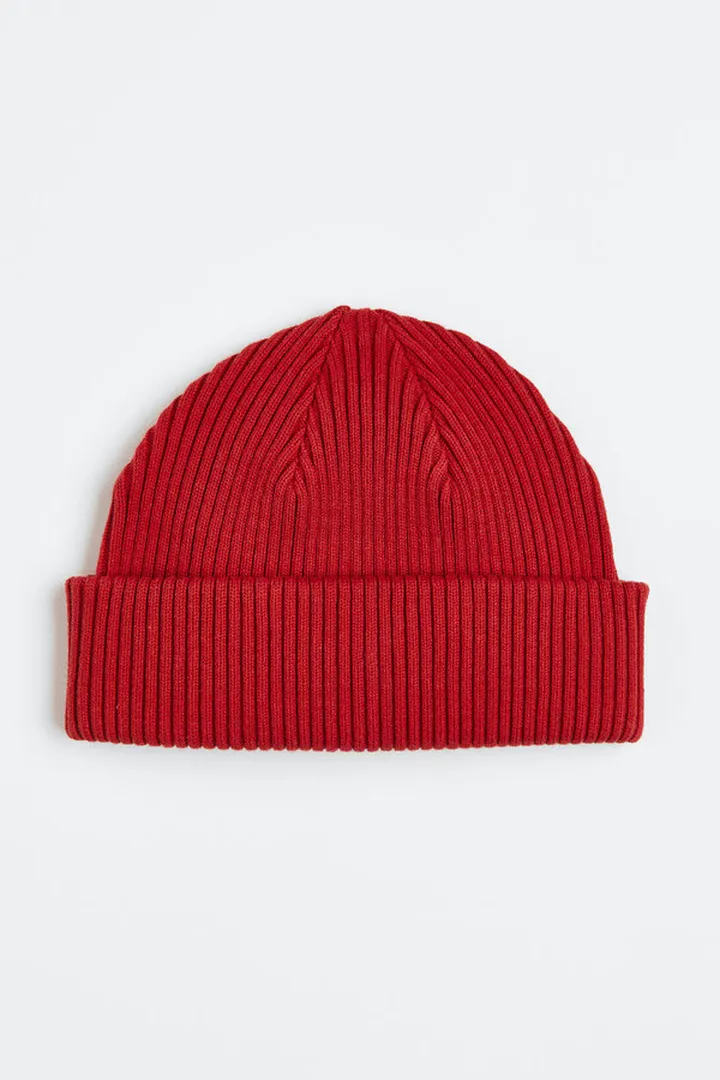 Rib-knit Cotton Beanie
