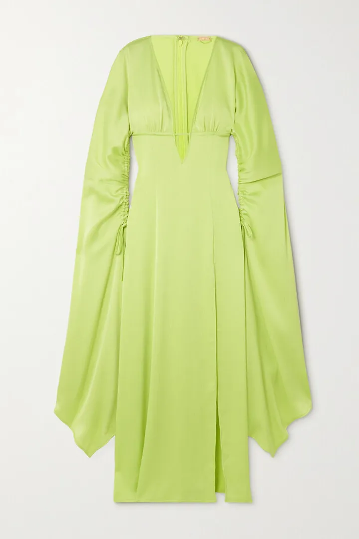Cult Gaia - Winona Cutout Hammered-satin Gown - Green