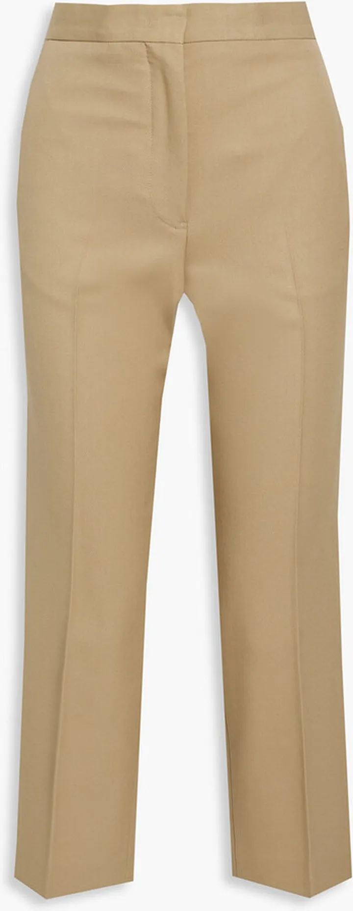 Cropped wool-twill straight-leg pants