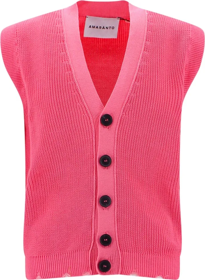 Cotton vest with fringed bottom