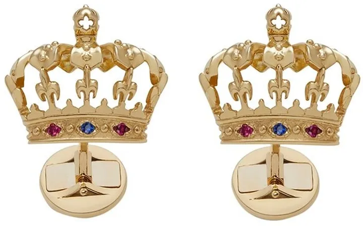 18kt Yellow Gold Crown Cufflinks