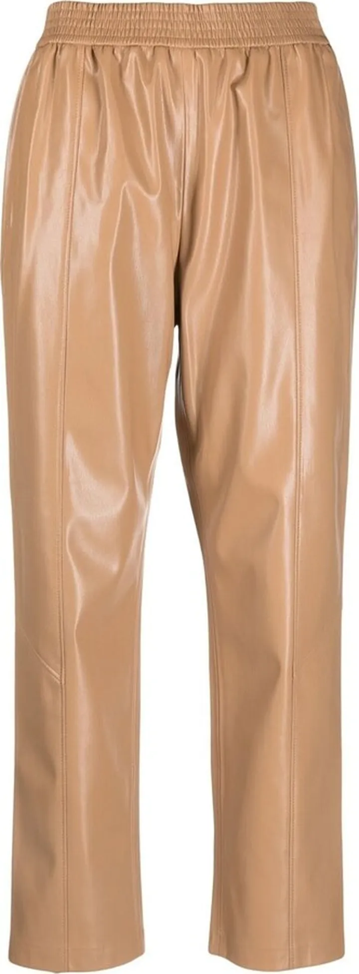 Elasticated Faux-Leather Trousers