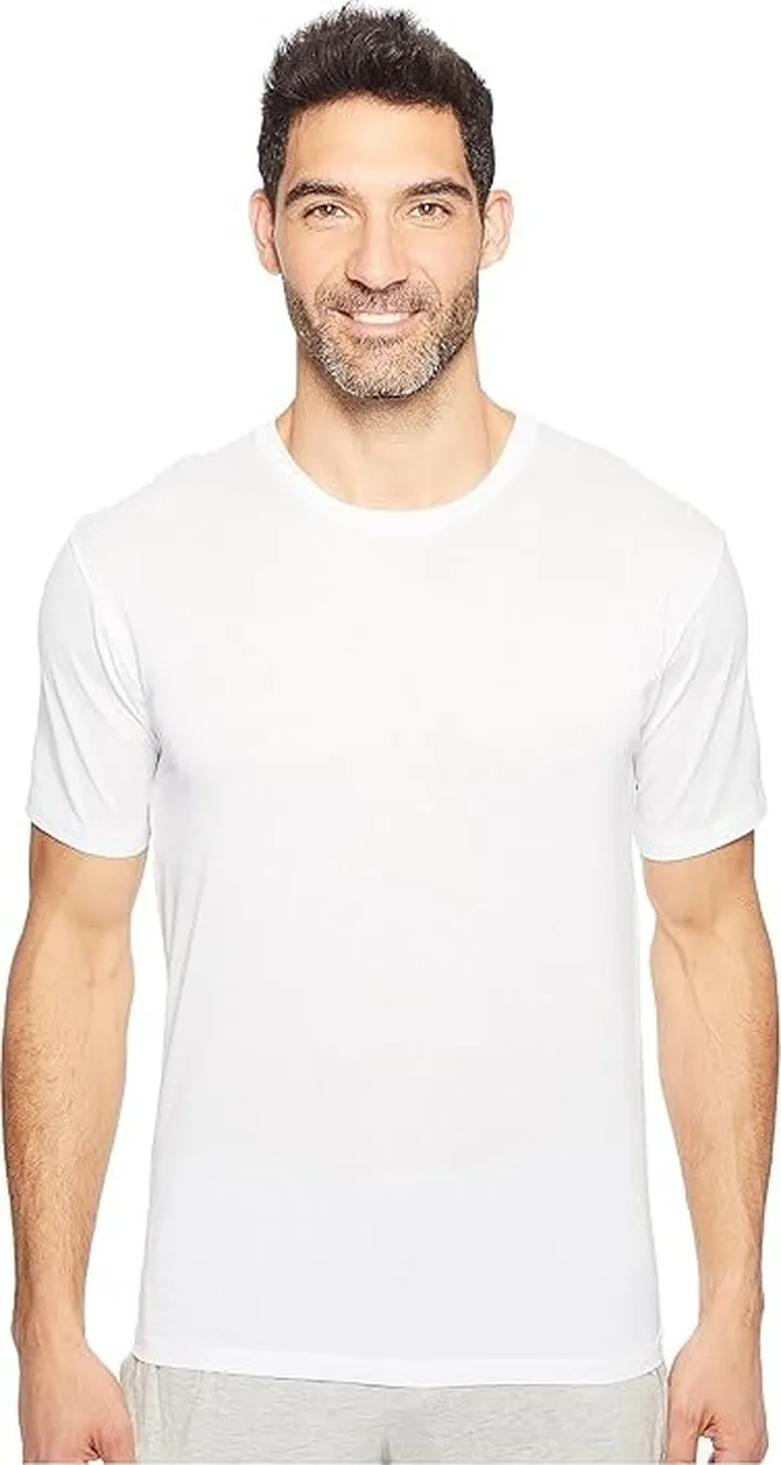 Hanro Cotton Sporty Short Sleeve Shirt (White) Men's T Shirt