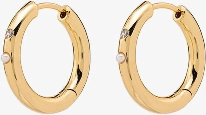 Gold-Plated Brigitte Pearl Hoop Earrings