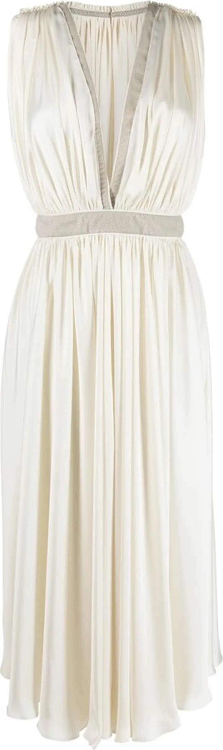 V-neck sleeveless midi dress