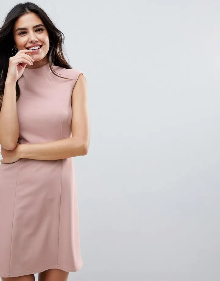 ASOS High Neck Seamed Shift Dress