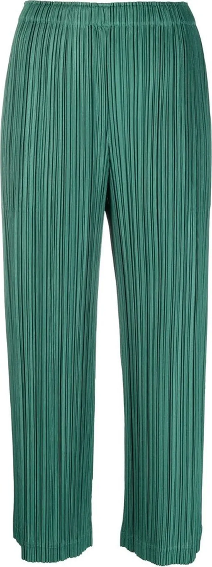 Fully-Pleated Cropped Trousers
