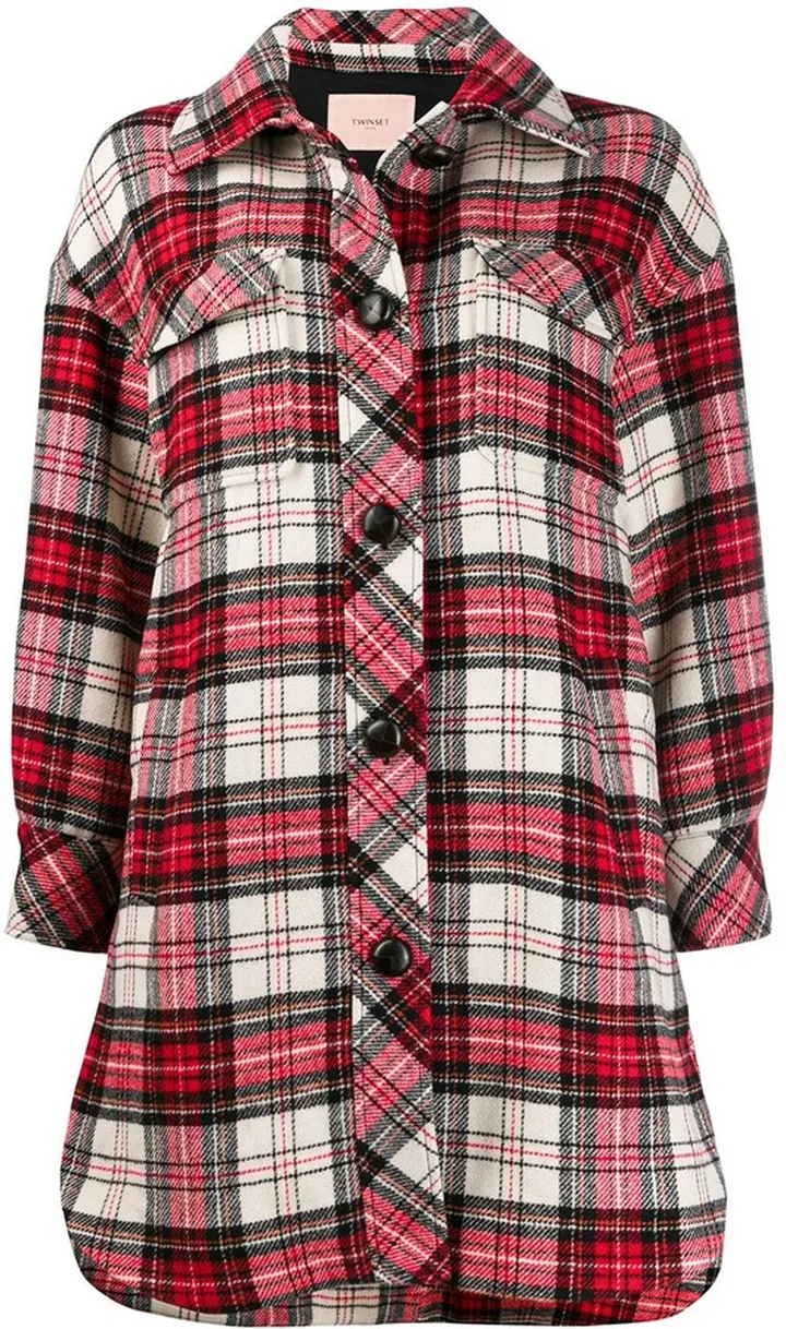 Tartan Print Coat