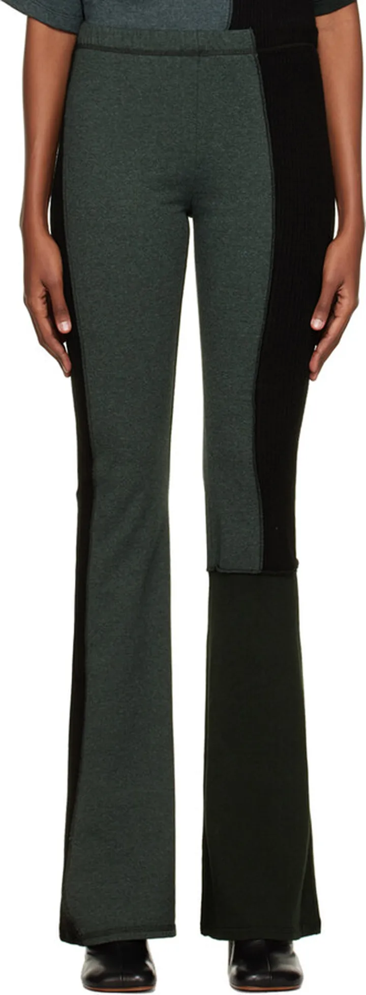 MM6 Maison Margiela Gray & Green Paneled Lounge Pants