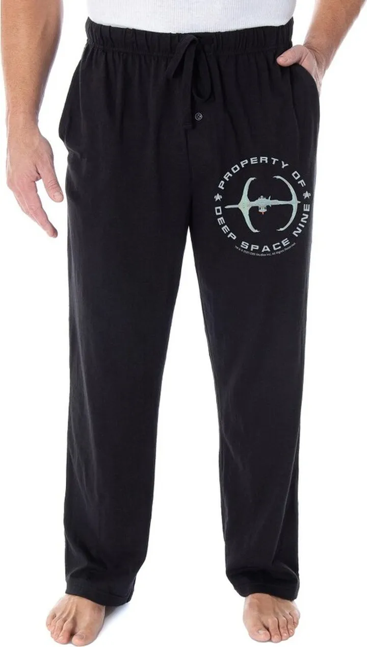 Star Trek Men's Property Of Deep Space Nine Space Station Lounge Pajama Pants (LG) Black