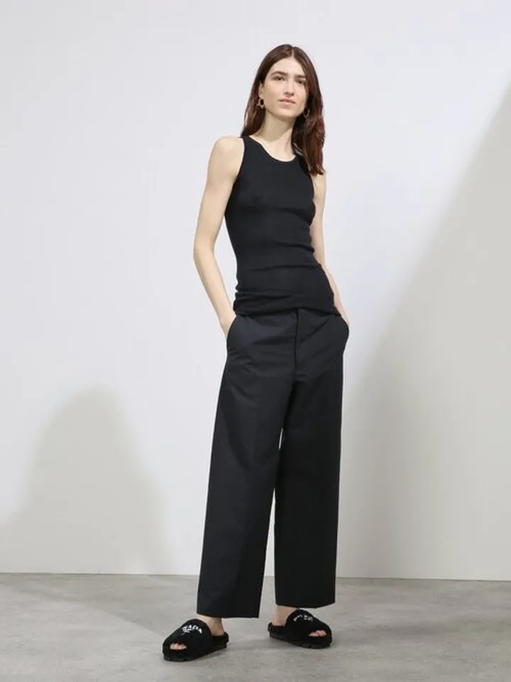 Straight-leg Cotton Tailored Trouser
