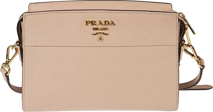 Logo Detail Top Zip Shoulder Bag