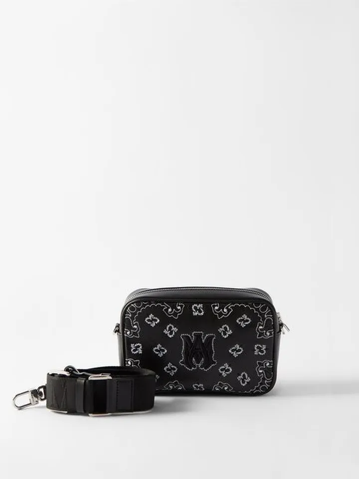 Bandana Embroidered Leather Cross-body Bag