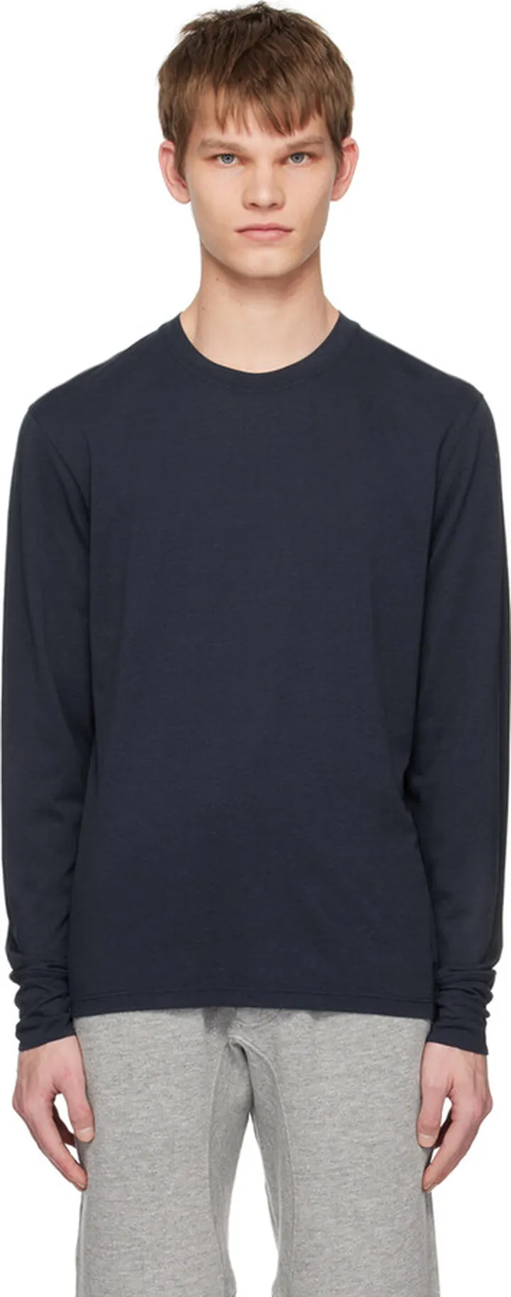 TOM FORD Navy Crewneck Long Sleeve T-Shirt