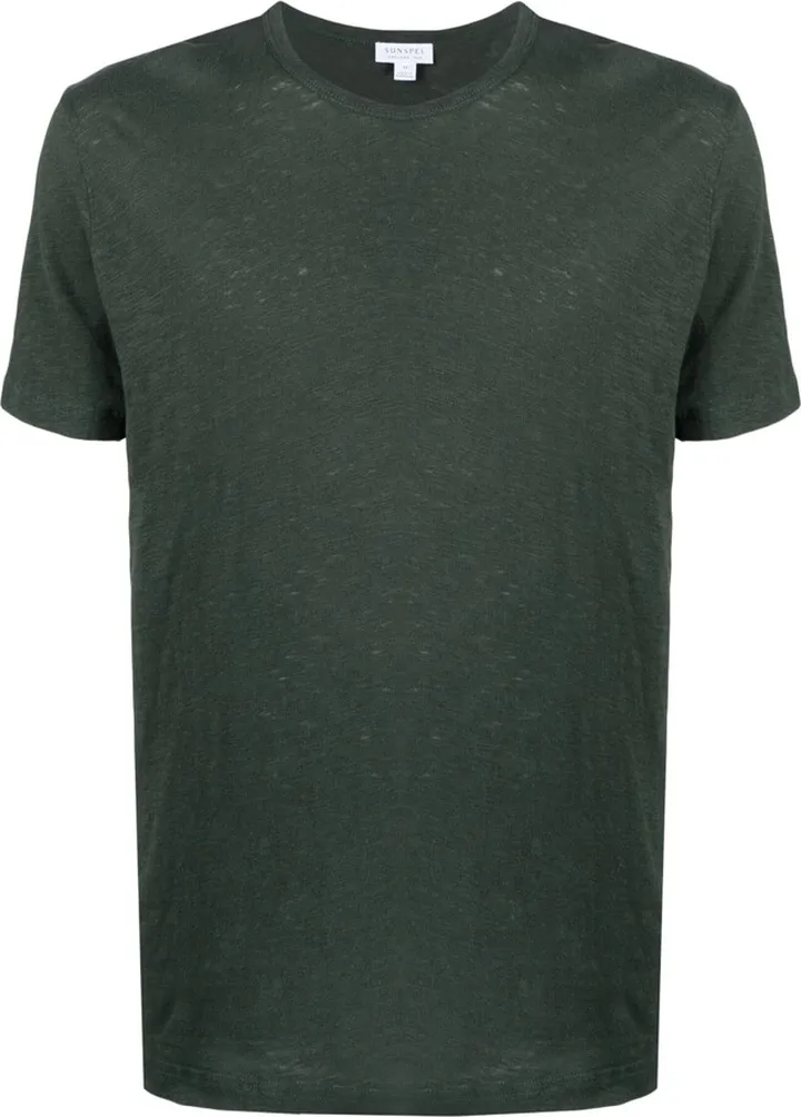 plain cotton-linen T-shirt