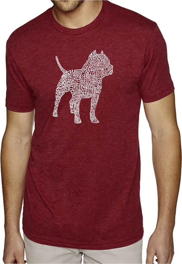 La Pop Art Men's Premium Word Art T-Shirt - Pit bull