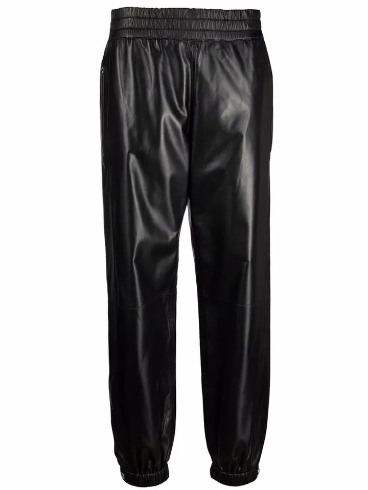 Elasticated Leather Trousers