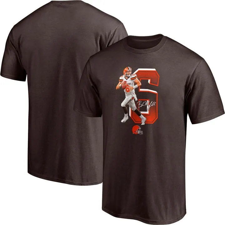 Men's Baker Mayfield Brown Cleveland Browns Powerhouse Player Graphic T-shirt
